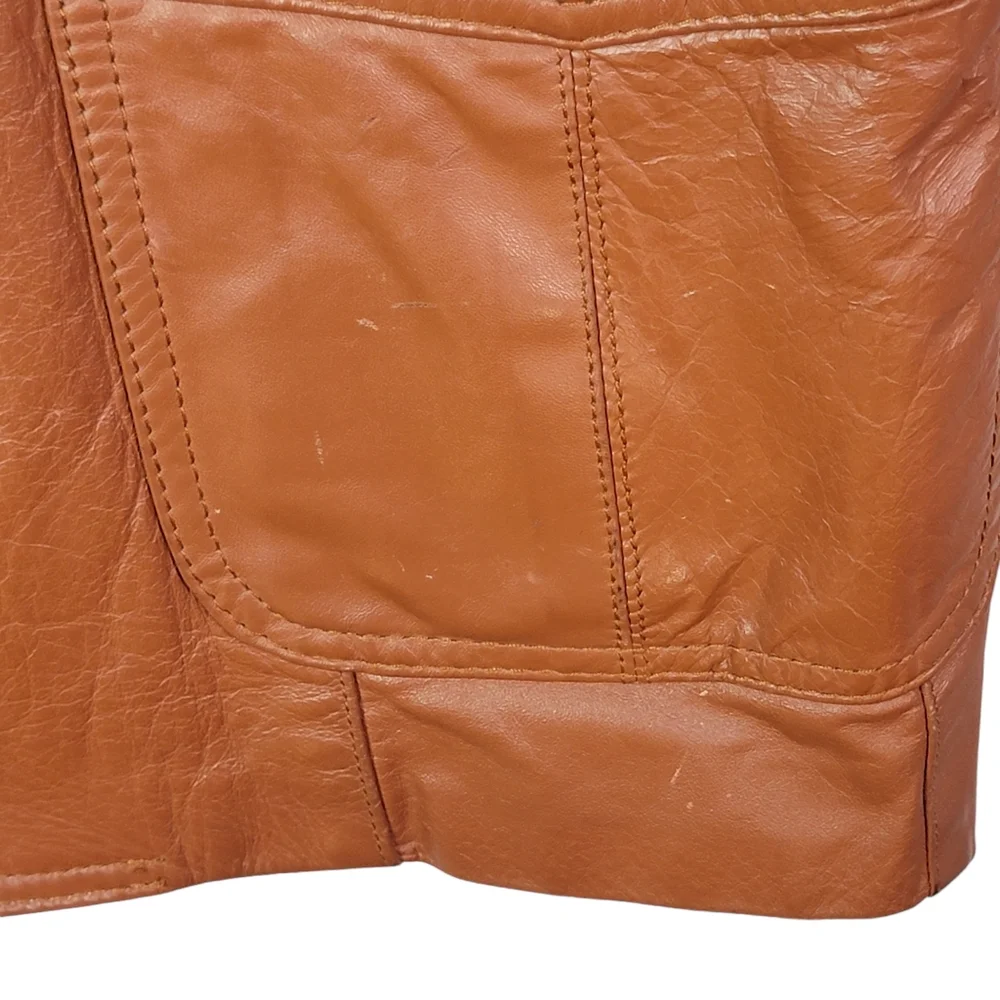 Sheplers Vintage Western Wear Genuine Leather Vented Mod Length Brwon Jacket 40 - Picture 7 of 16